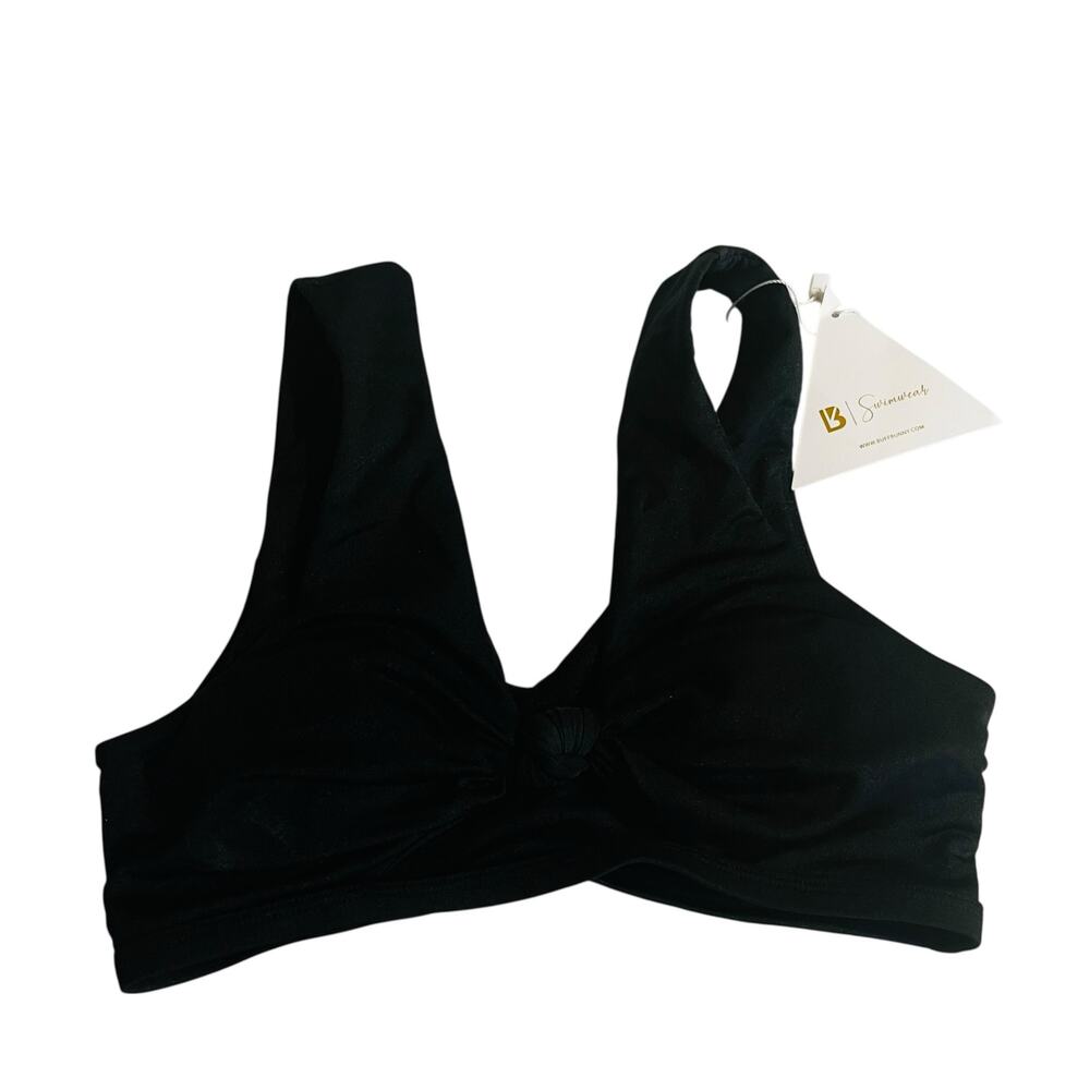 Buffbunny Collection Knotted Front Bikini Top Size XS NWT Black - Picture 2 of 7